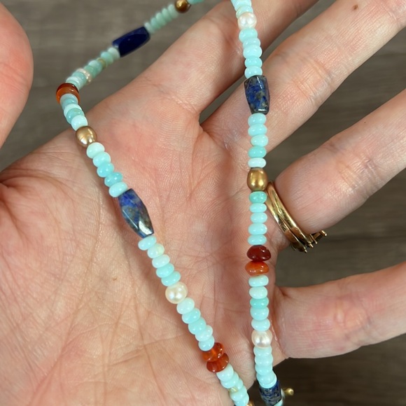 Handmade short layering gemstone necklace. - Picture 10 of 10